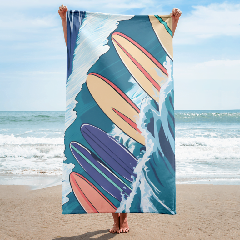sublimated towel white 30x60 beach 665183abcbc6b