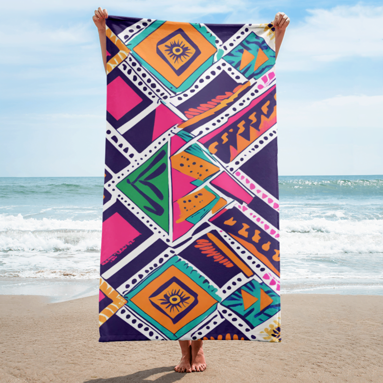 Mexican Geometric Beach Towel