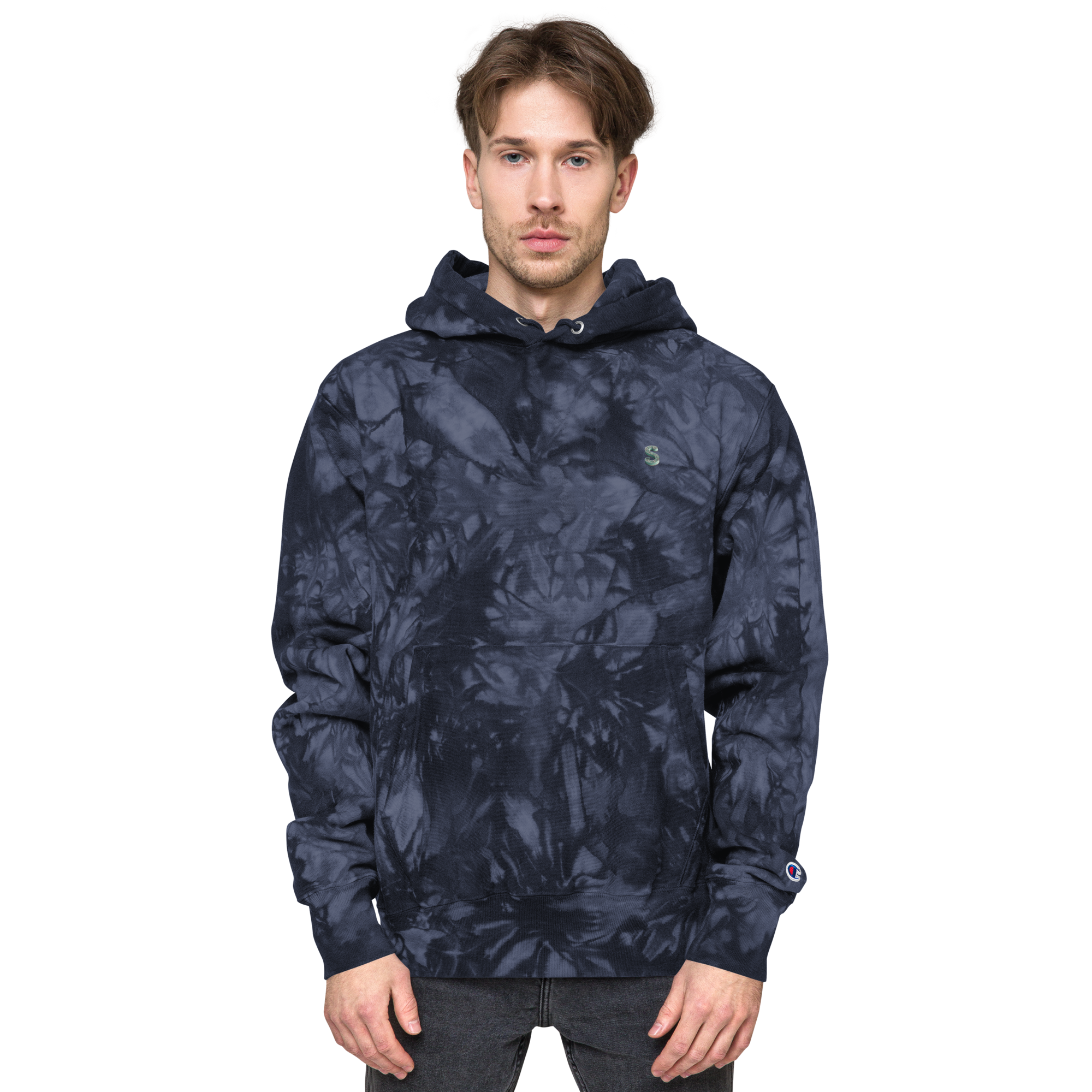 unisex-champion-tie-dye-hoodie-navy-front-665446f4600f8.png